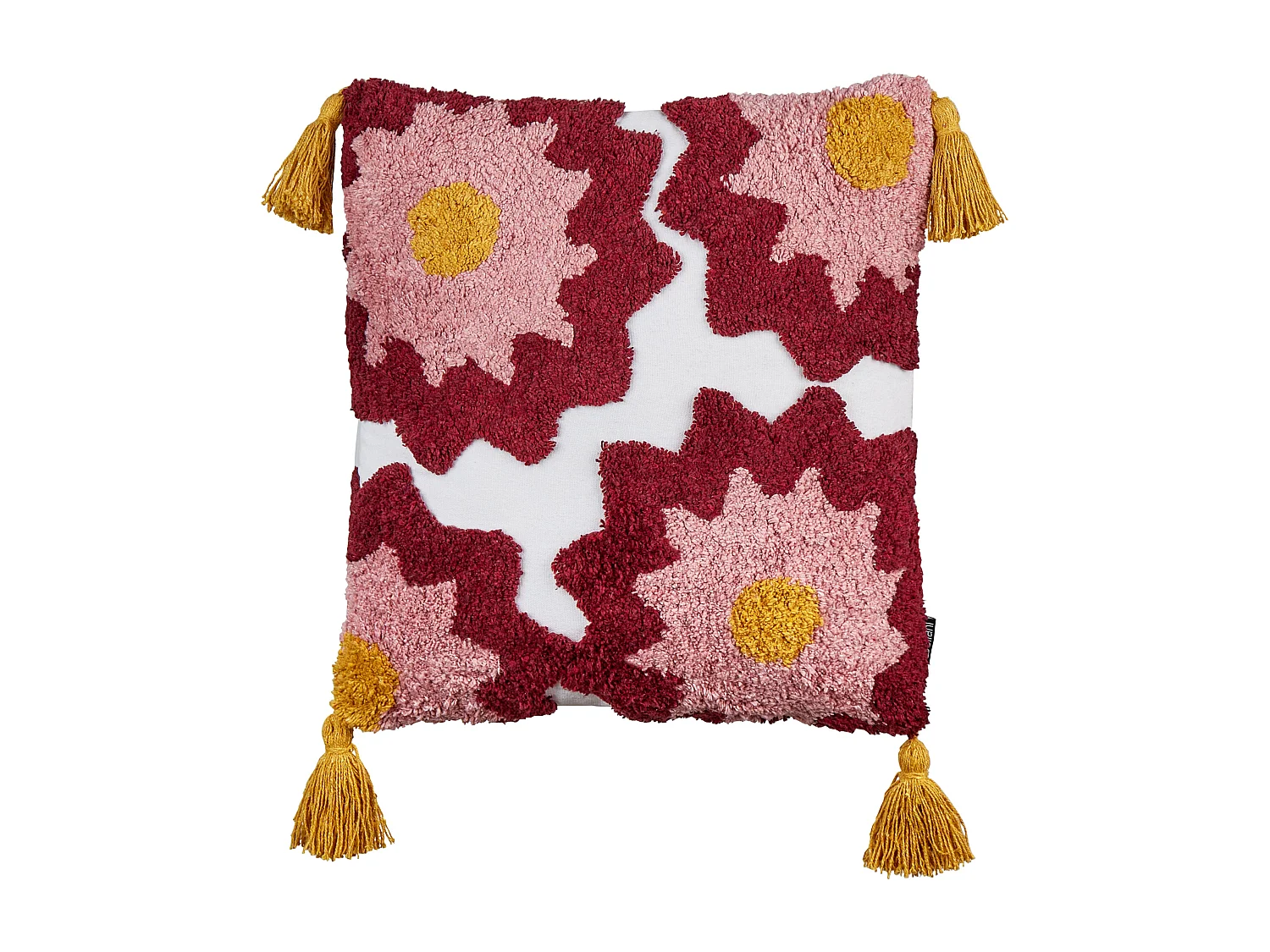 Sierkussen set van 2 getuft met kwastjes meerkleurig 45 x 45 cm LORALAI