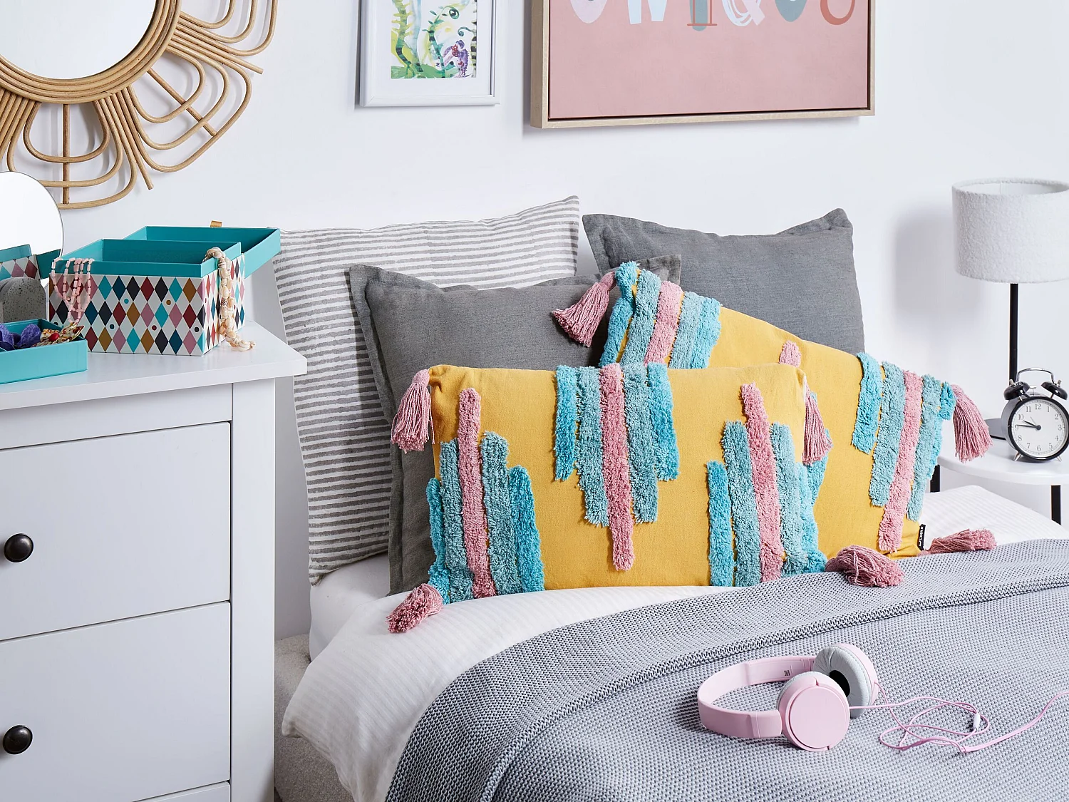 Lot de 2 coussins 30 x 50 cm multicolore DIJKOT