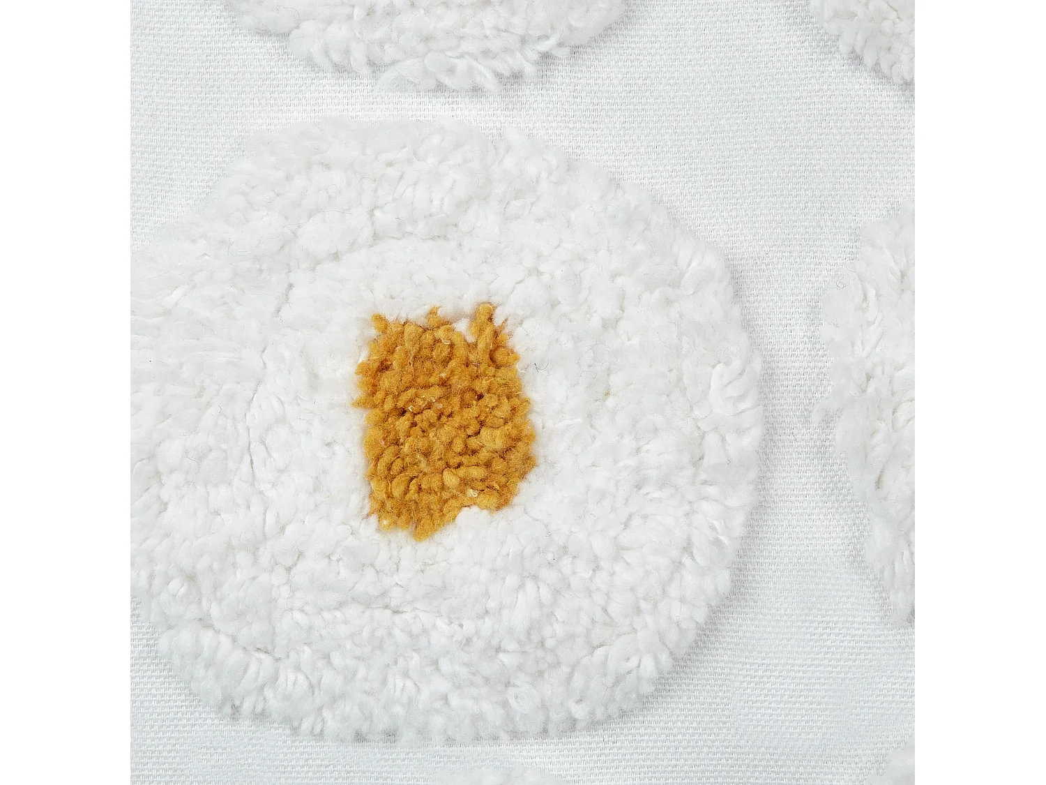 Dekokissen aus Baumwolle mit gelben Punkten und Quasten Weiß 45 x 45 cm 2er Set Azalia