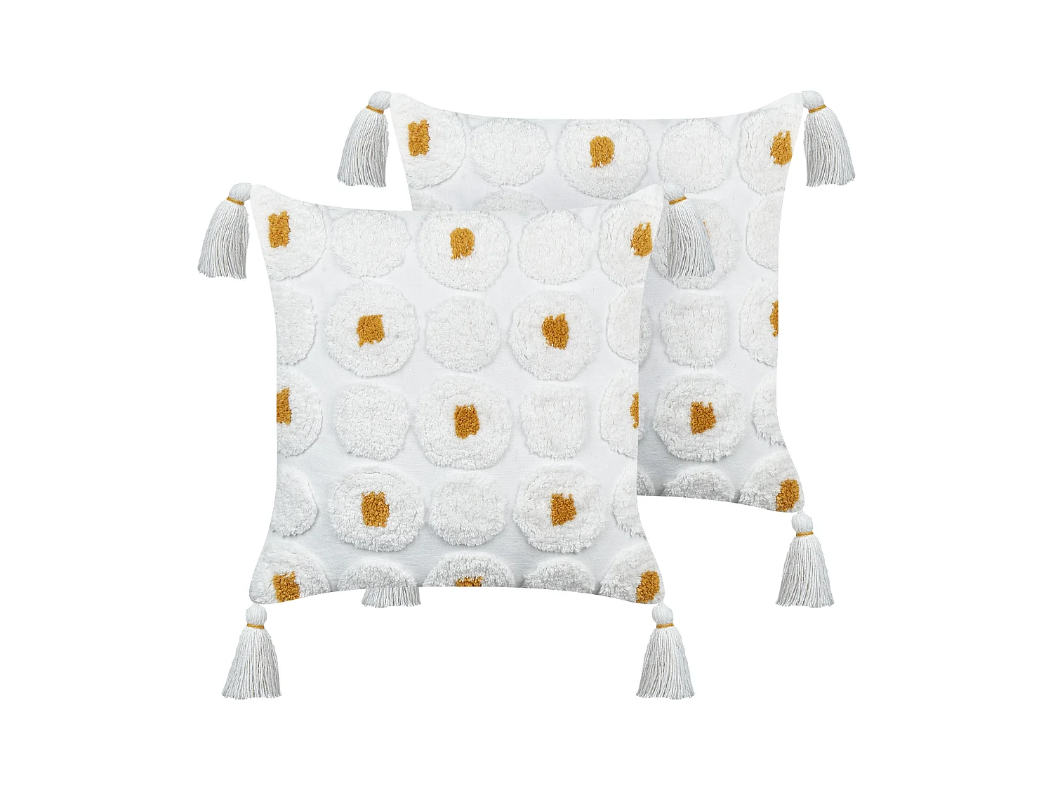 Lot de 2 coussins décoratifs AZALIA Coton 45 x 45 cm Blanc Motif floral