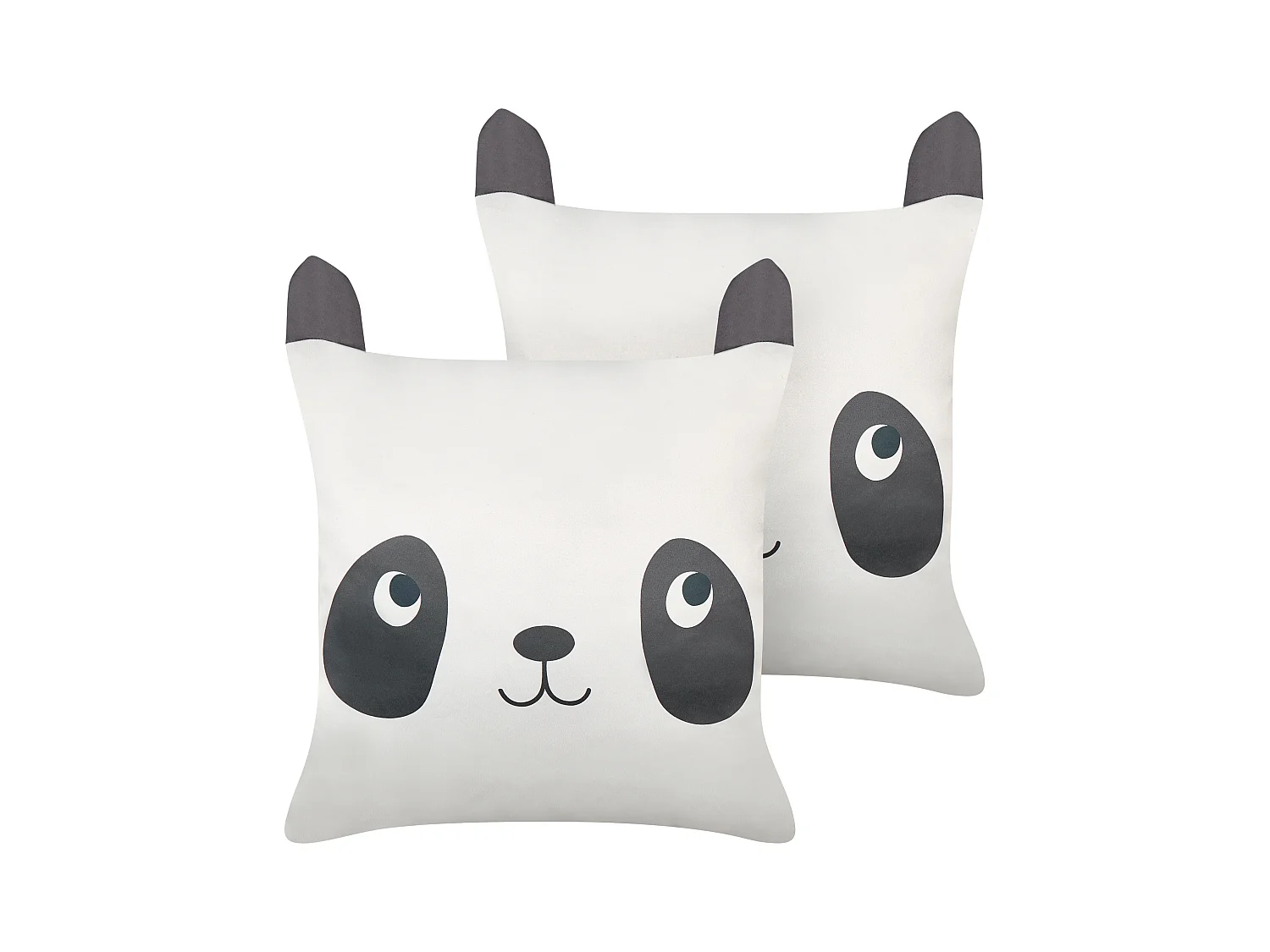 Lot de 2 coussins décoratifs PANDAPAW Coton 45 x 45 cm Blanc