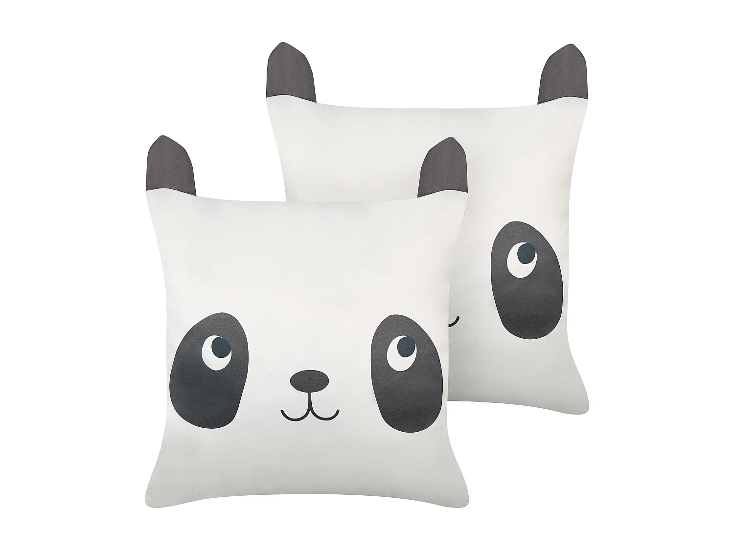 Lot de 2 coussins décoratifs PANDAPAW Coton 45 x 45 cm Blanc