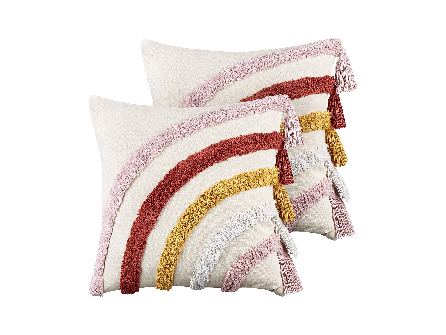 Lot de 2 coussins décoratifs RAINSTAR Coton 45 x 45 cm Multicolore