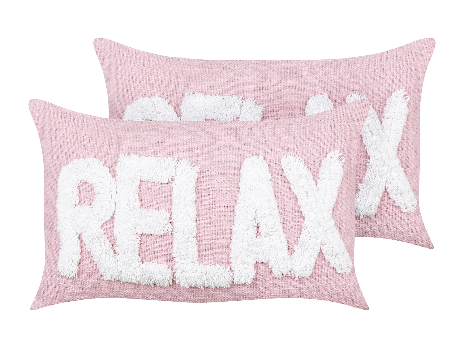 Lot de 2 coussins décoratifs RELAXIFY Coton 30 x 50 cm Rose pastel