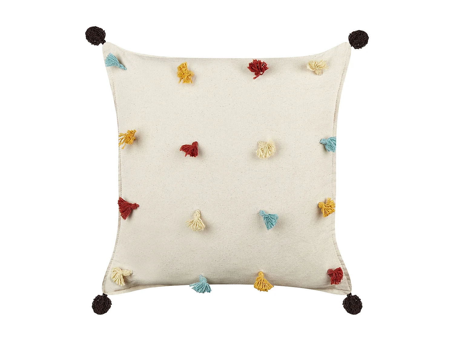 Sierkussen set van 2 katoen lichtbeige 45 x 45 cm FUSSEL