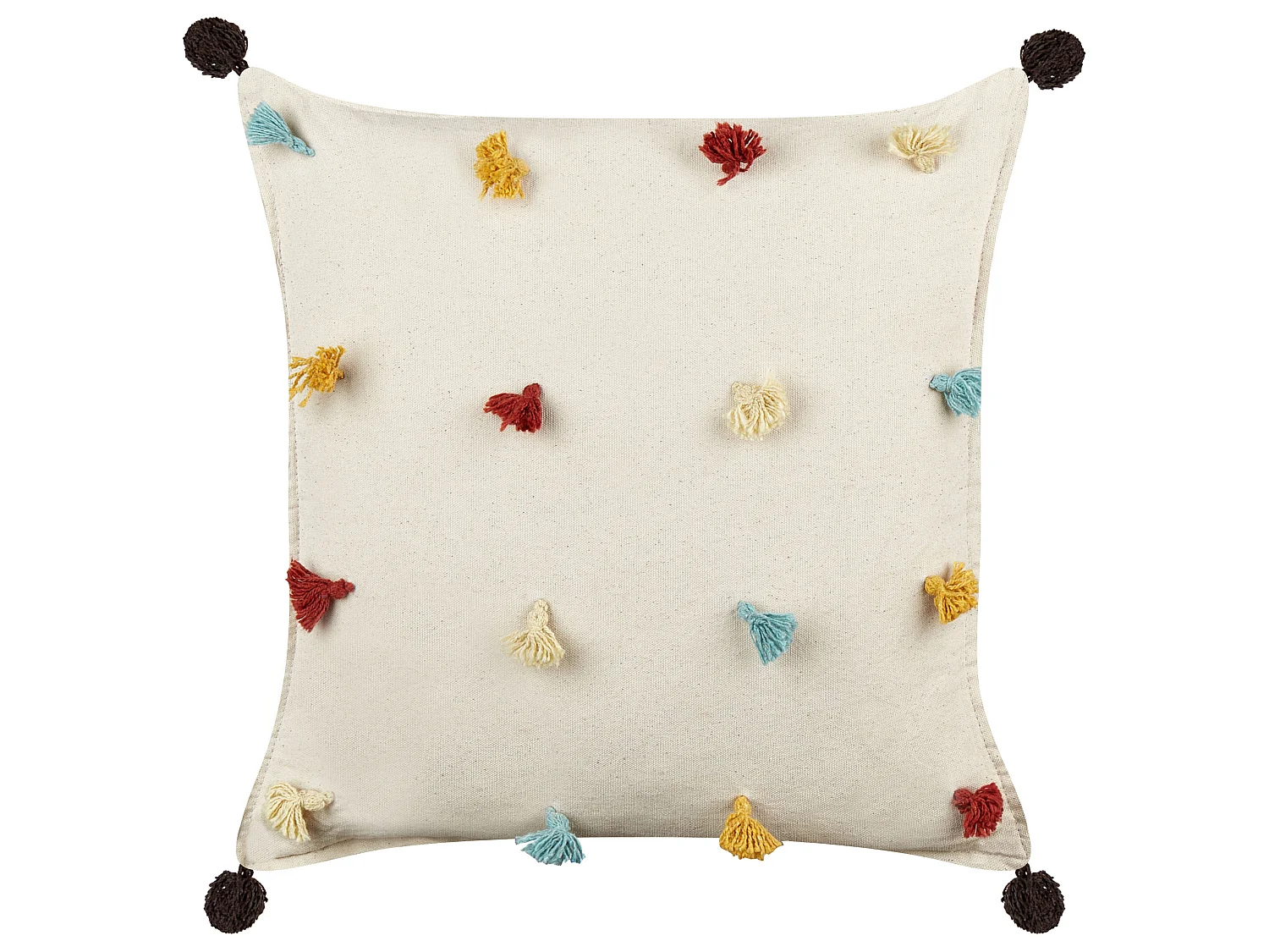 Set of 2 Decorative Cushions FUSSEL Cotton 45 x 45 cm Light Beige