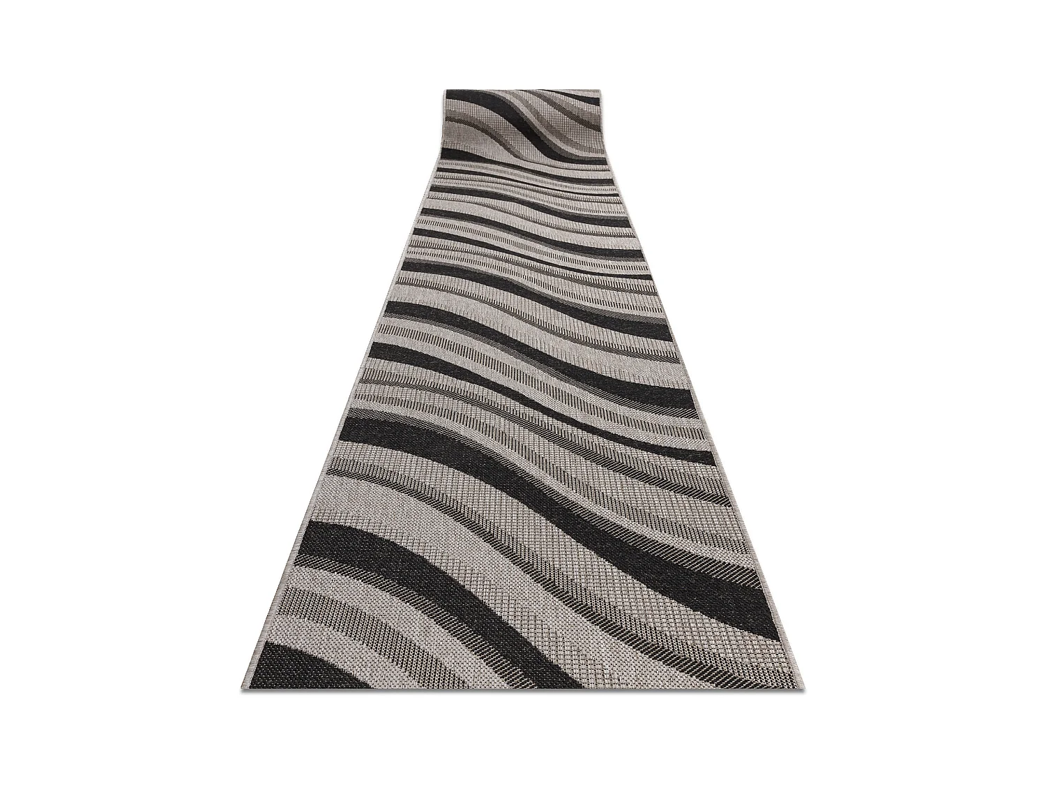 TAPIS DE COULOIR SIZAL FLOORLUX modèle 20353 argentin / noir 80x170 cm