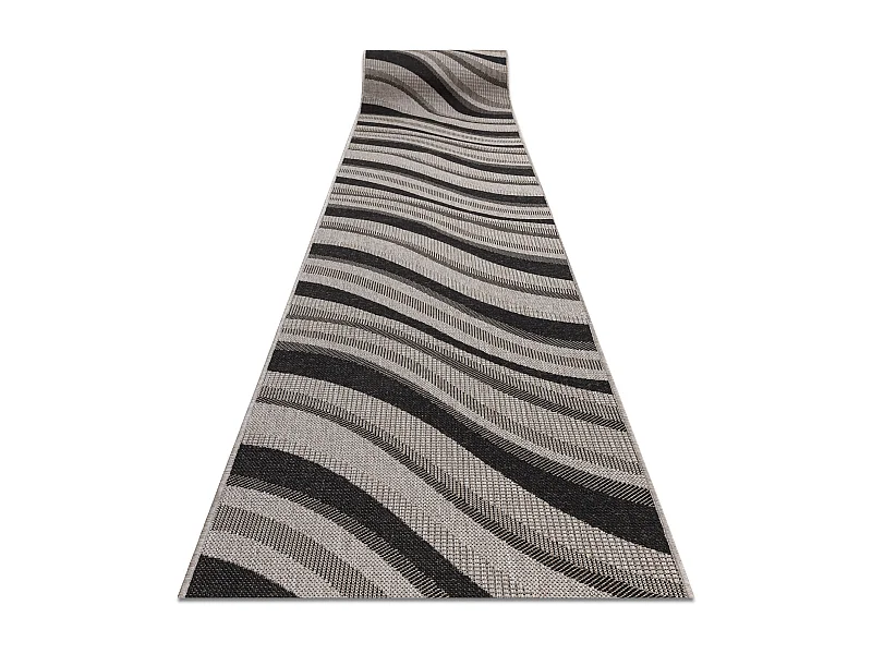 TAPIS DE COULOIR SIZAL FLOORLUX modèle 20353 argentin / noir 80x110 cm