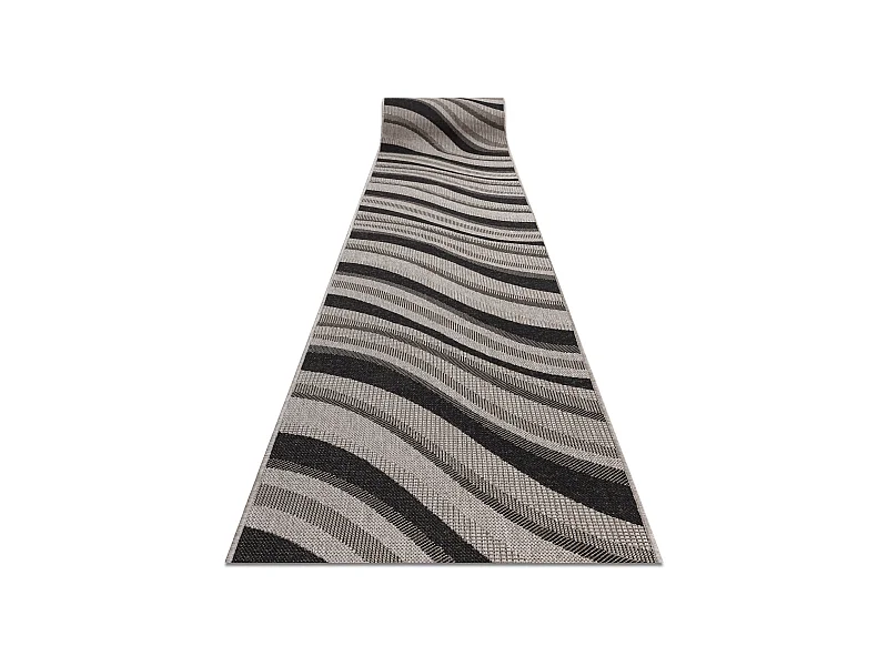 TAPIS DE COULOIR SIZAL FLOORLUX modèle 20353 argentin / noir 120x650 cm
