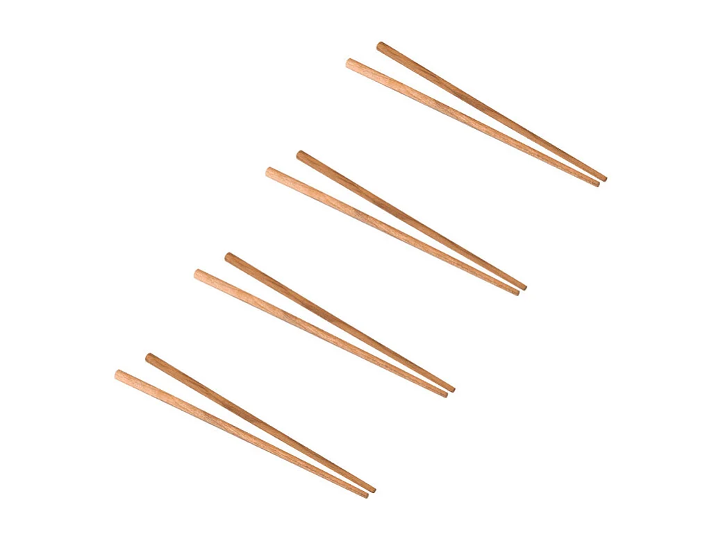 4 paires de baguettes asiatiques en bois de teck – WILLOW