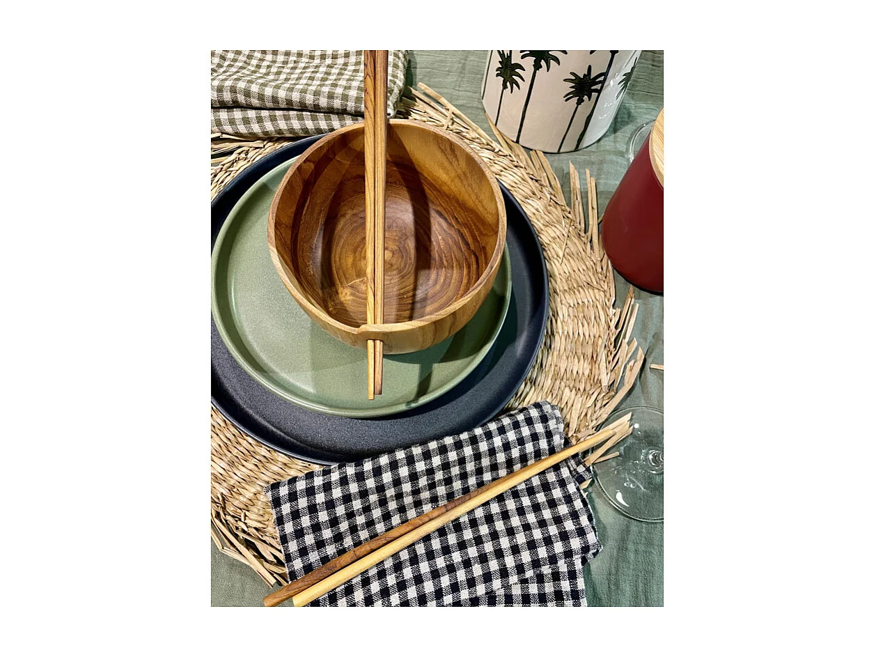 4 paires de baguettes asiatiques en bois de teck – WILLOW