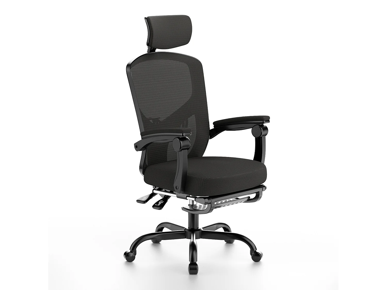 Cadeira de escritório ergonómica com apoio para os pés telescópico