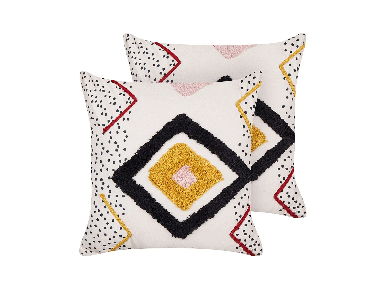 Lot de 2 coussins décoratifs SOLANUM Coton 45 x 45 cm Multicolore Motif géométrique