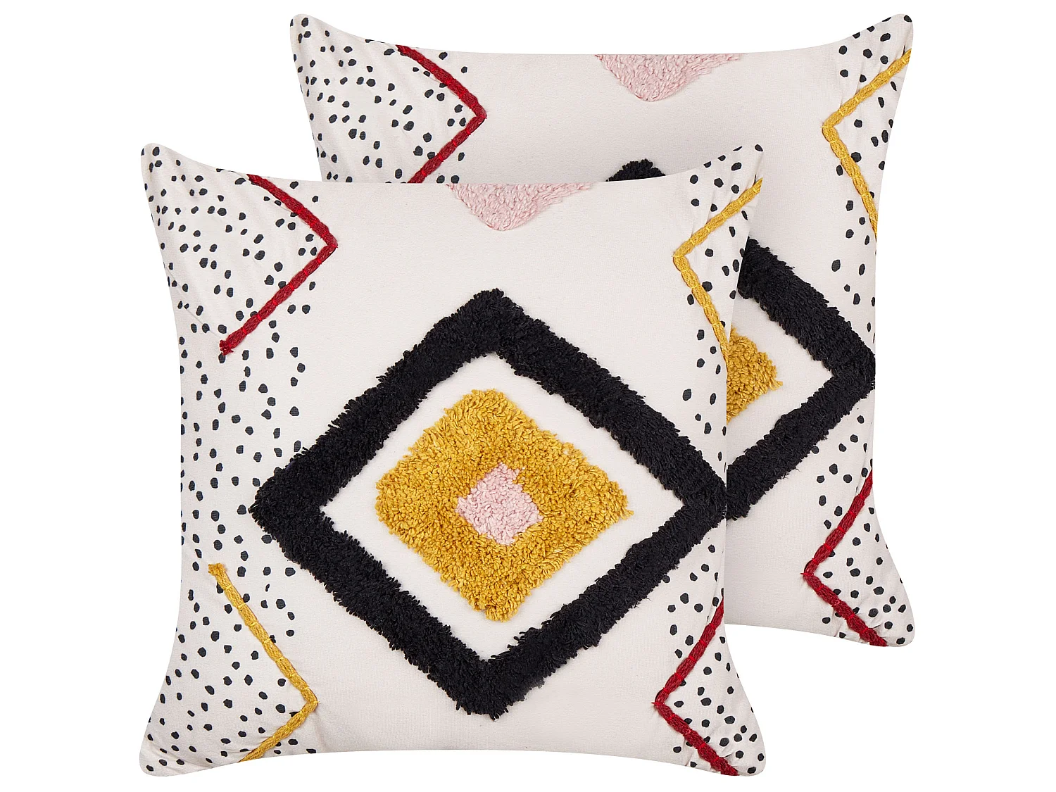 Set van 2 decoratieve kussens SOLANUM Katoen 45 x 45 cm Multicolor Geometrisch patroon