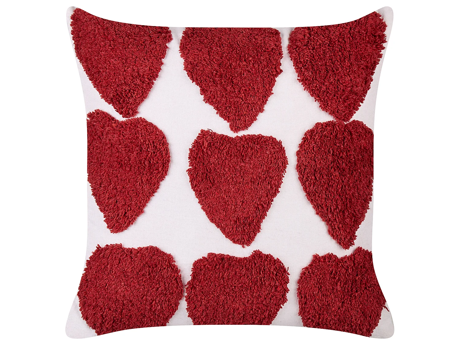 Set di 2 cuscini MINGORA Cotone 45 x 45 cm Rosso Trama a cuore