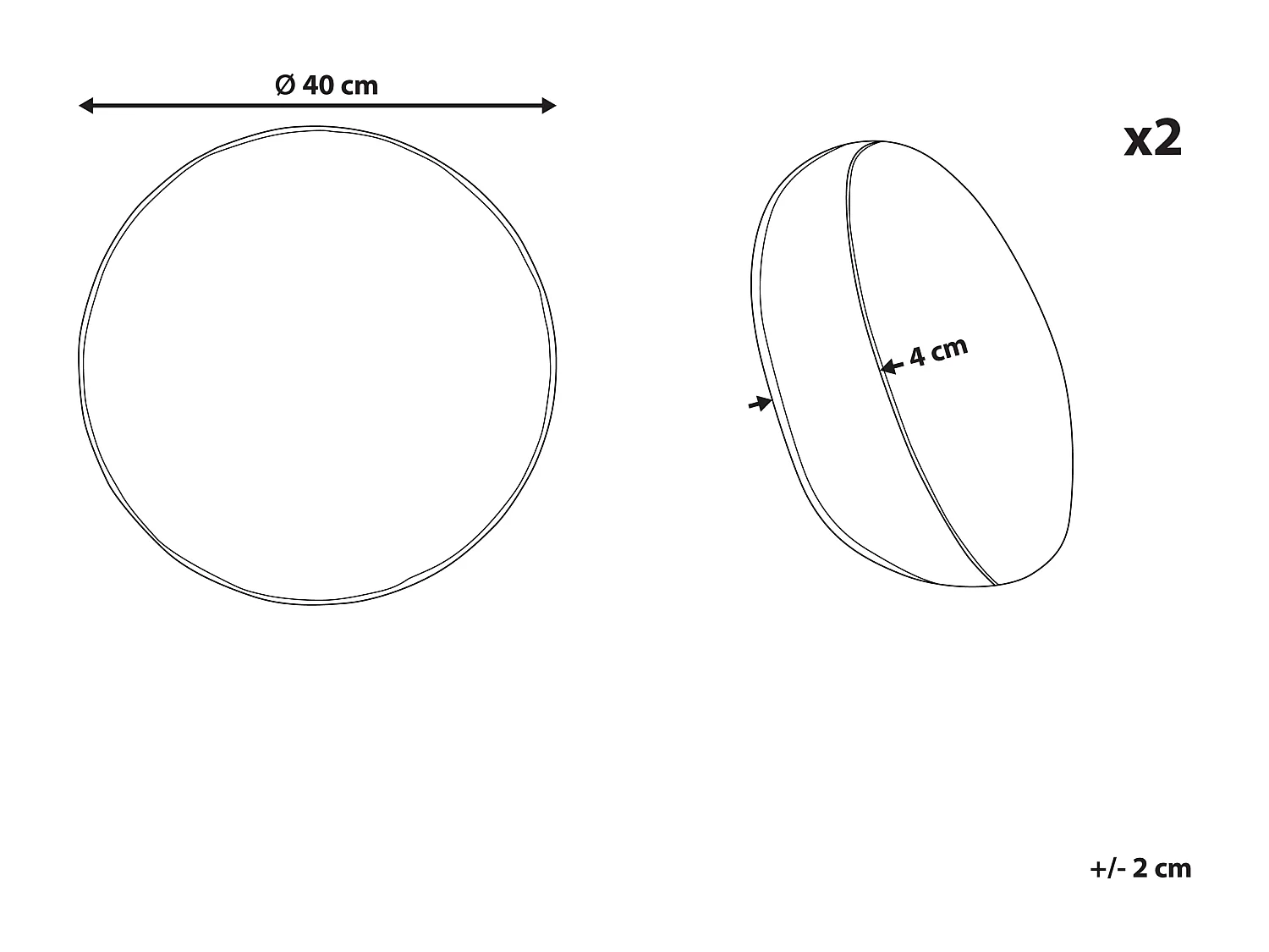 Lot de 2 coussins décoratifs THISTLE Coton 40 x 40 cm Blanc cassé