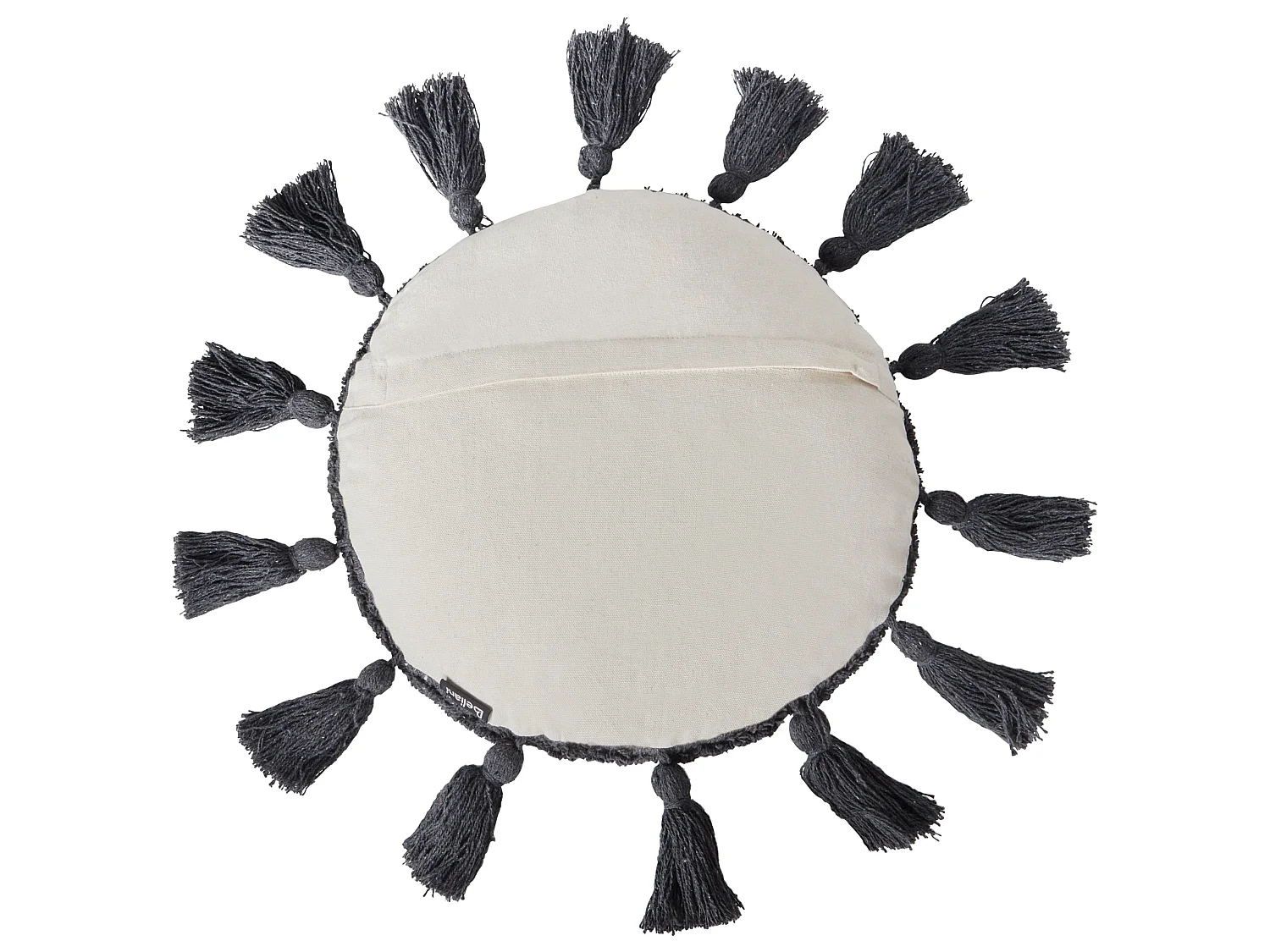 Conjunto de 2 cojines decorativos con borlas blanco crema ⌀ 40 cm THISTLE