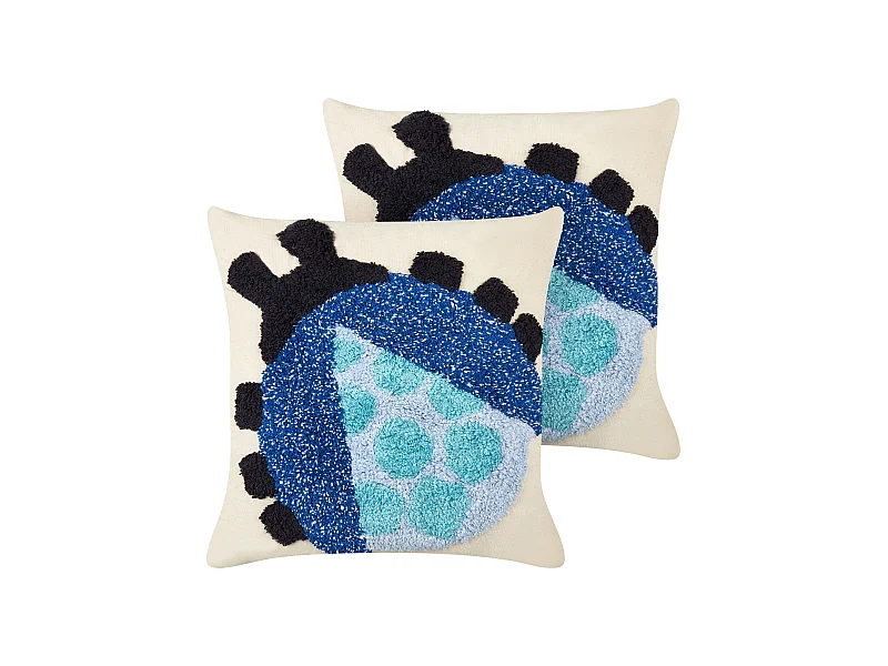 Lot de 2 coussins décoratifs LADYBIRD Coton 45 x 45 cm Multicolore