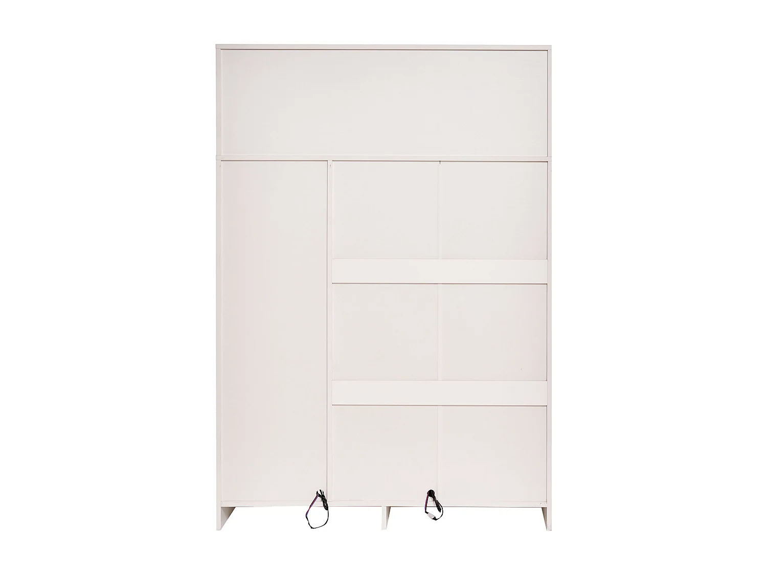 Vitrine H 160 cm met LED-licht - 3 glazen deuren en 1 lade - Wit