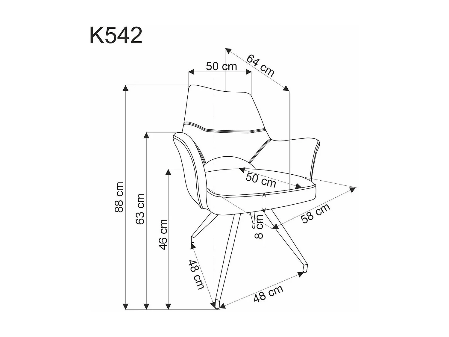 Chaise K542/Tissu/Vert