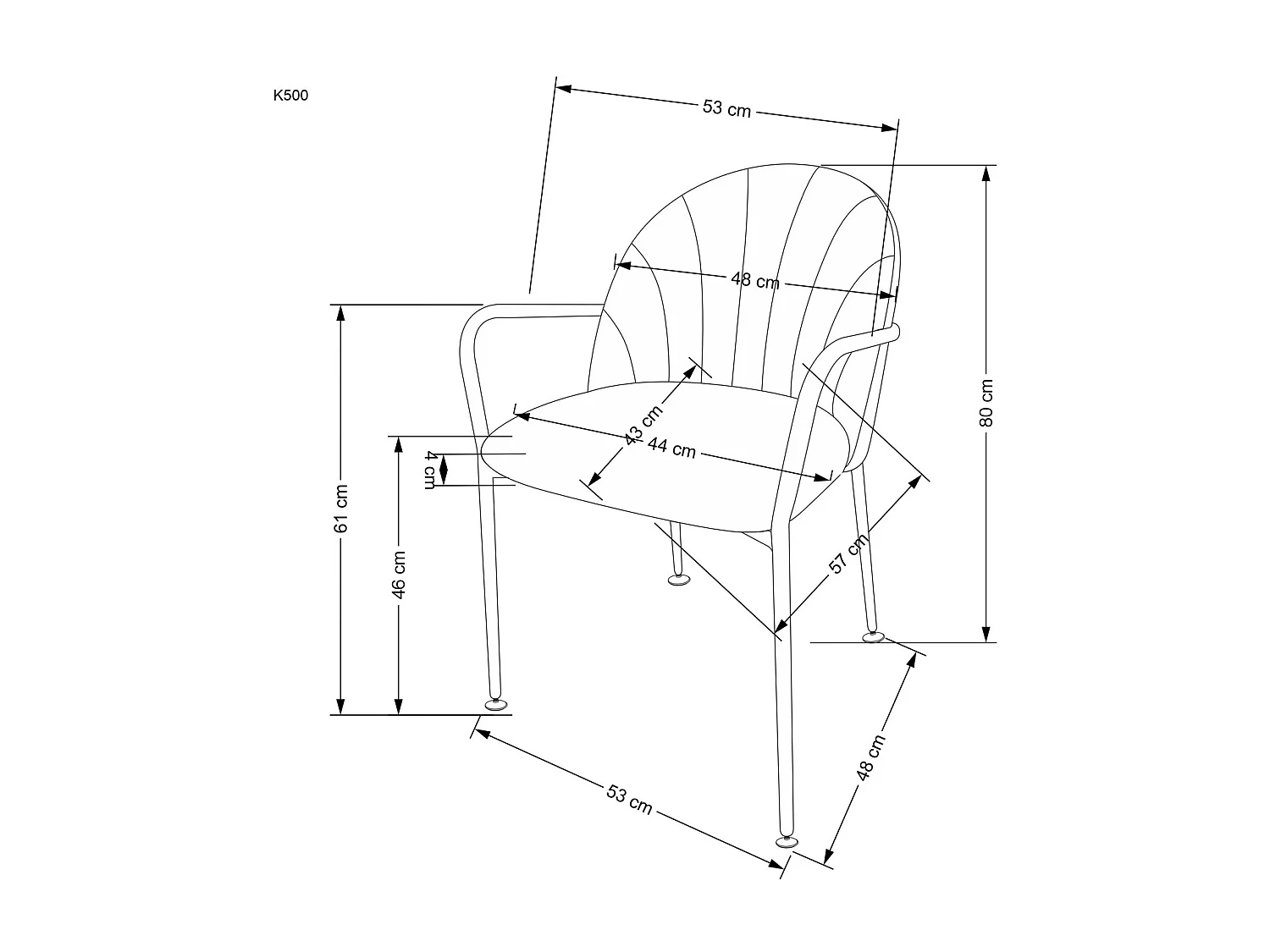 Sedia K542/Tessuto/Verde