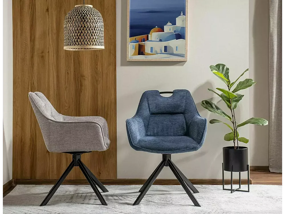 Krzesło tapicerowane ARCO BREGO ciemnoszare