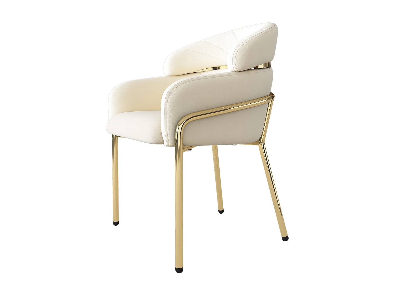 Set van 2 Velvet lounge stoelen - met 4 goud metalen poten - Beige