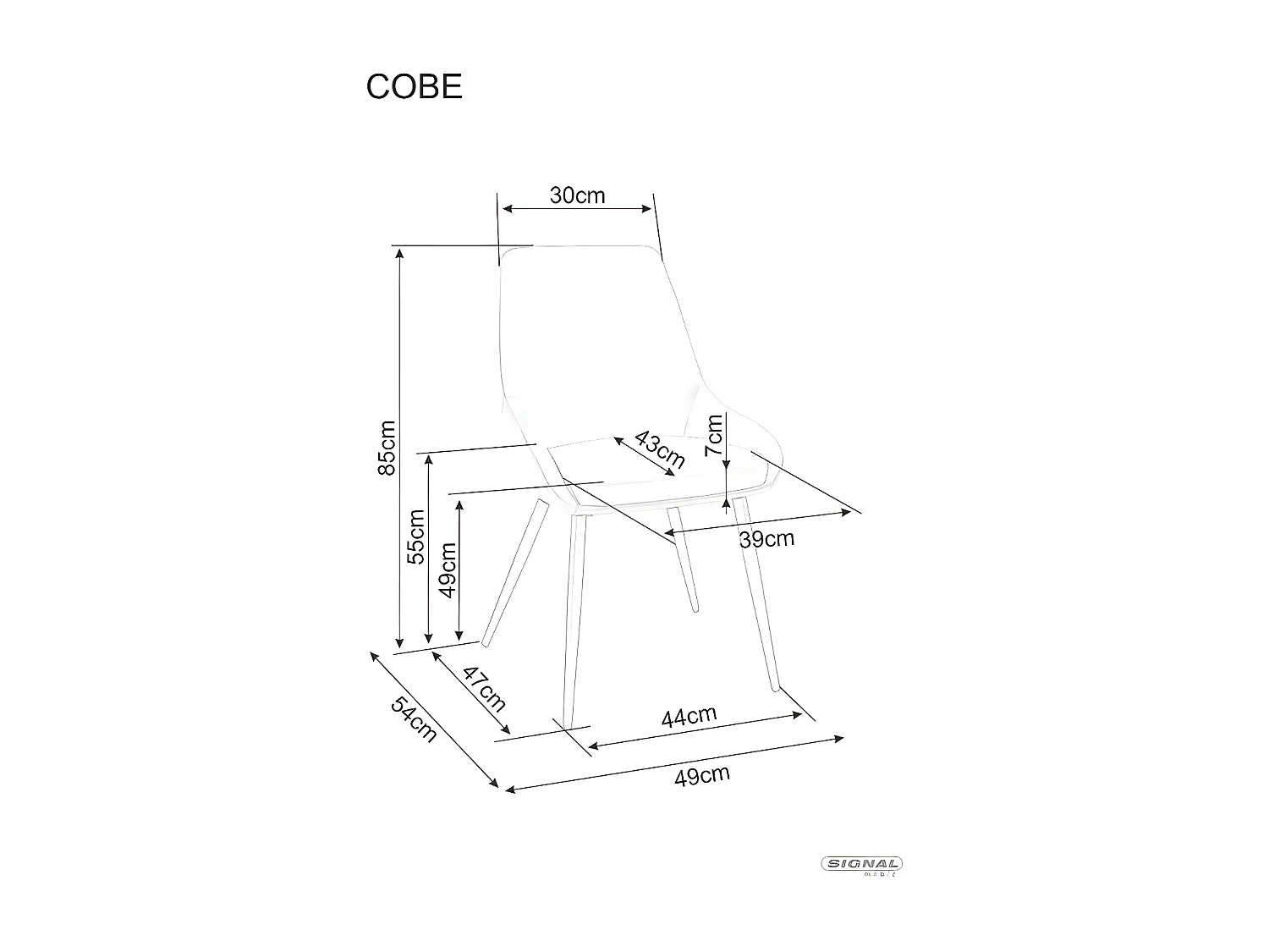 Stuhl Cobe/Stoffbezug/Grau