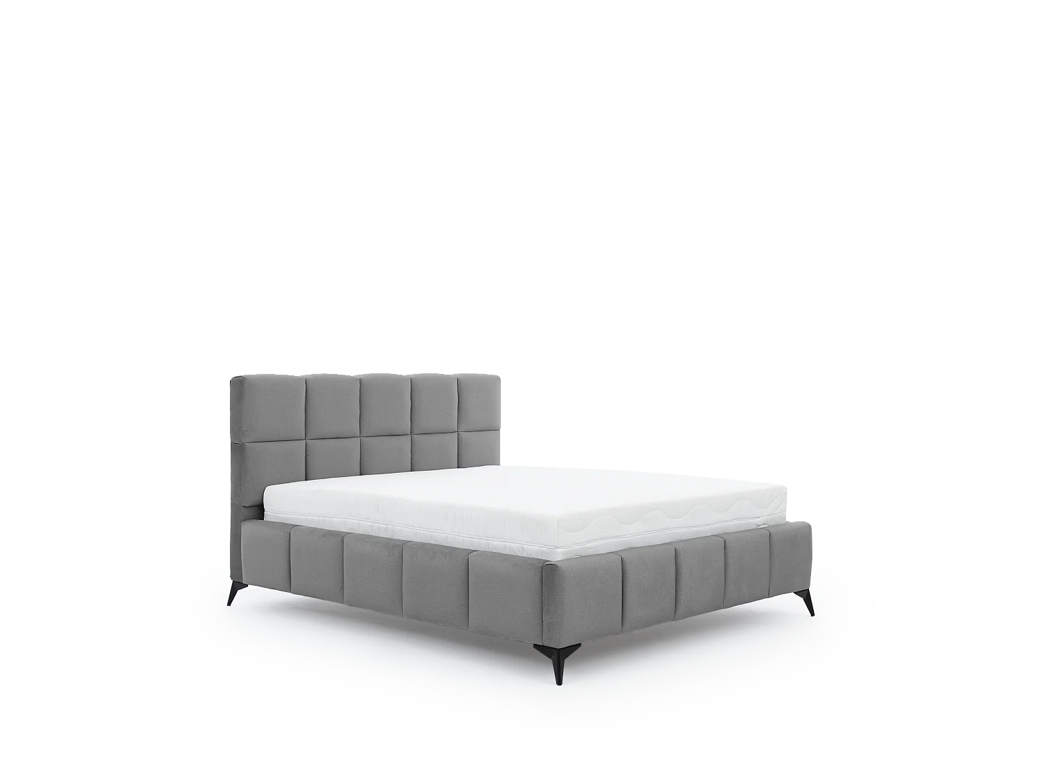 Bett Venus L (180x200)/Stoffbezug/inklusive Matratze/Grau