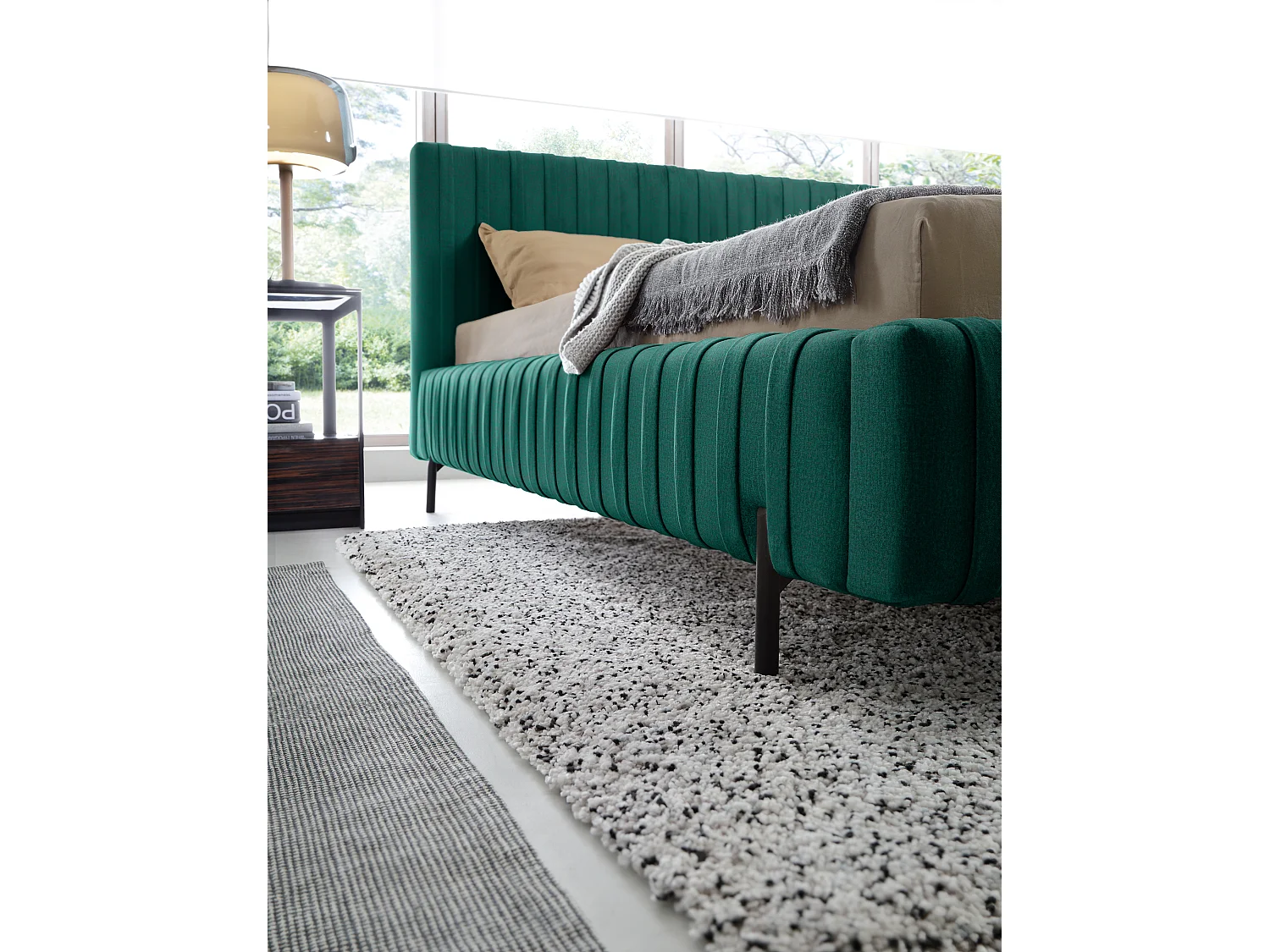 Lit Mario S (140x200)/Tissu/inclut Matelas/Grün