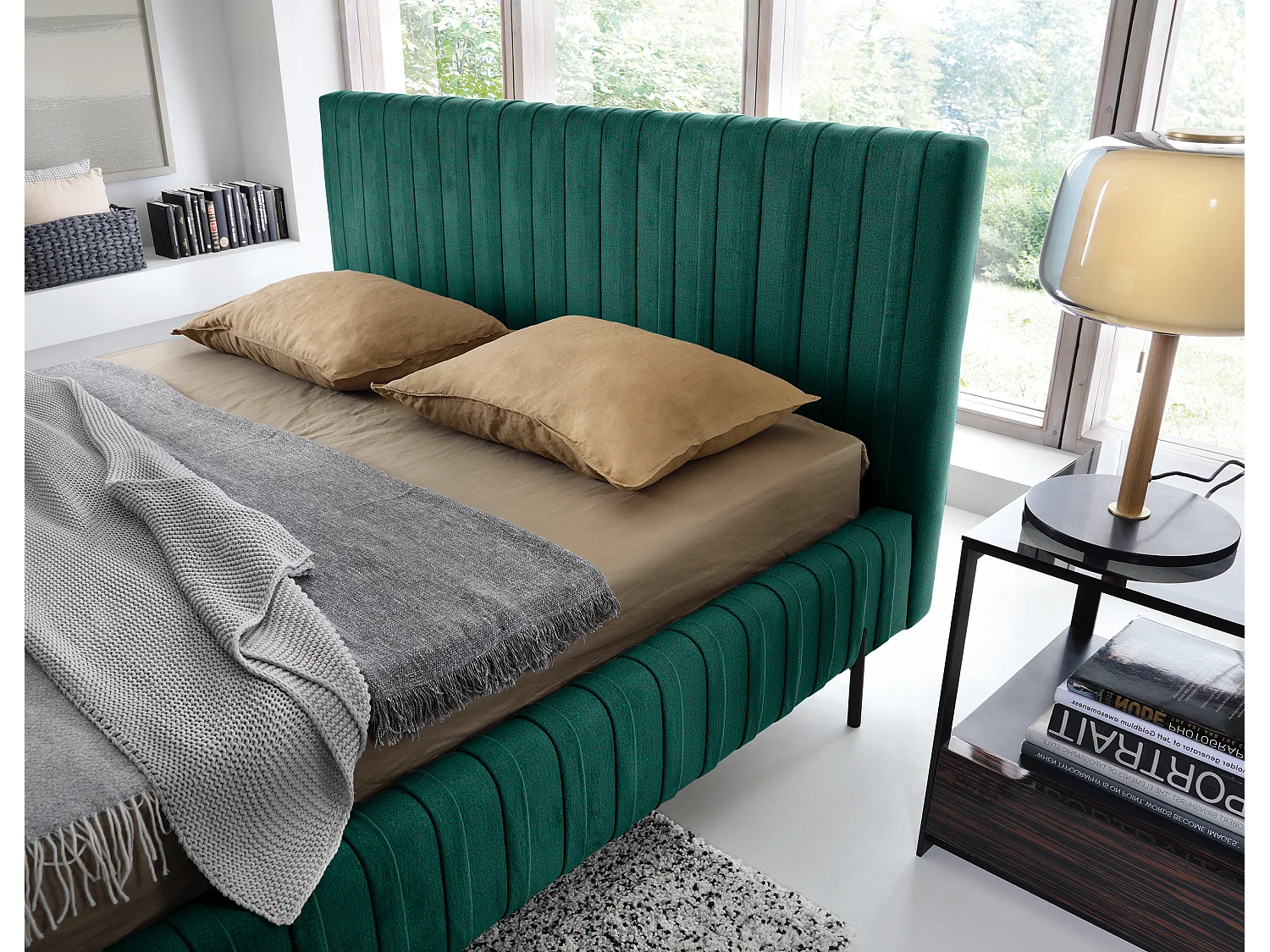 Lit Mario S (140x200)/Tissu/inclut Matelas/Grün