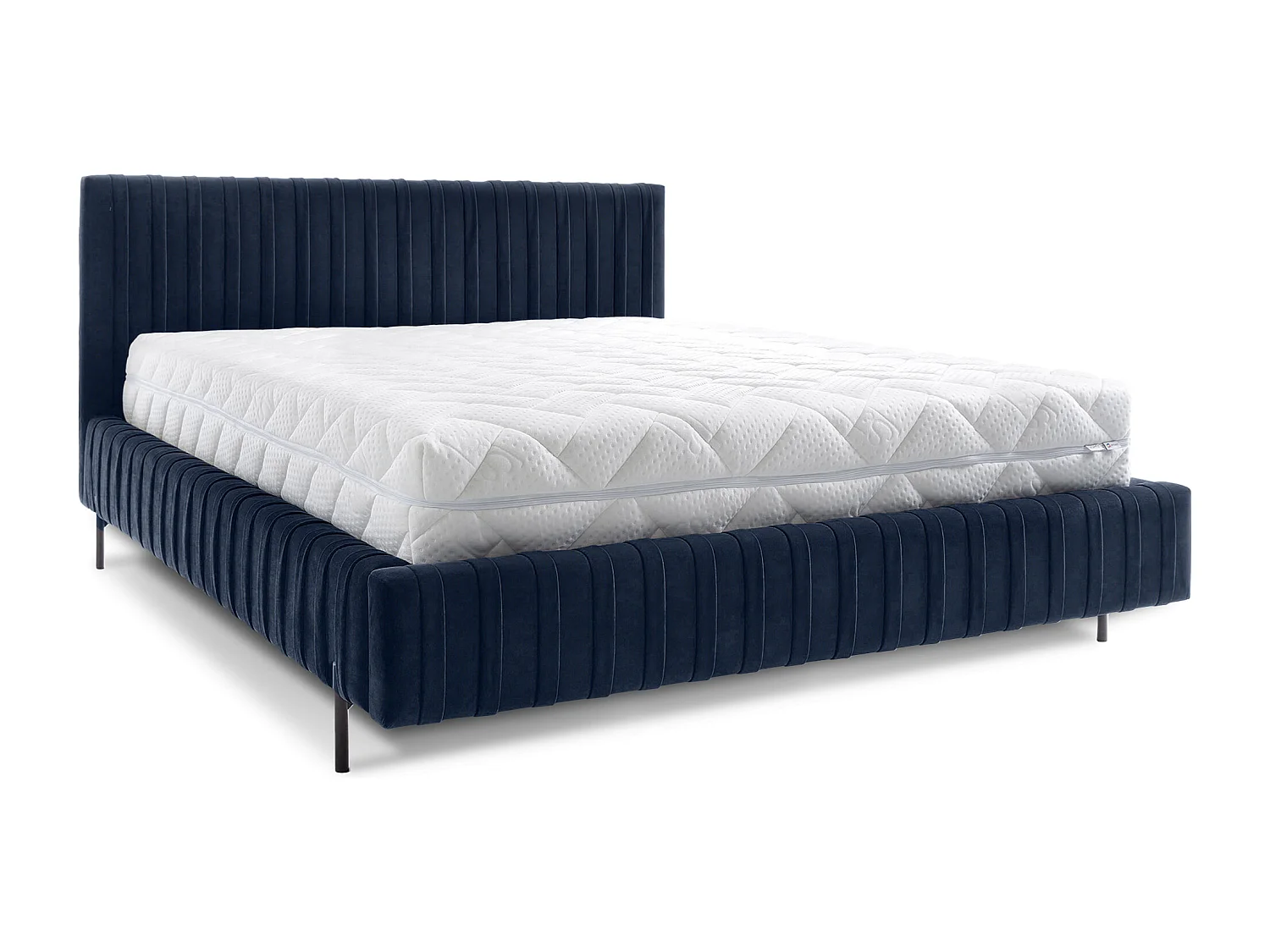 Plika prestige opbergbed – Hoogwaardig design en stof voor absoluut comfort-Kleur marineblauw-Slapen 180x200cm