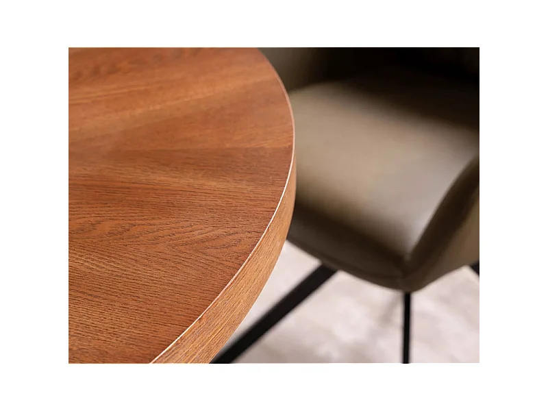 Table ronde "Amadeo" - Marron/Noir - D 100 x H 76 cm