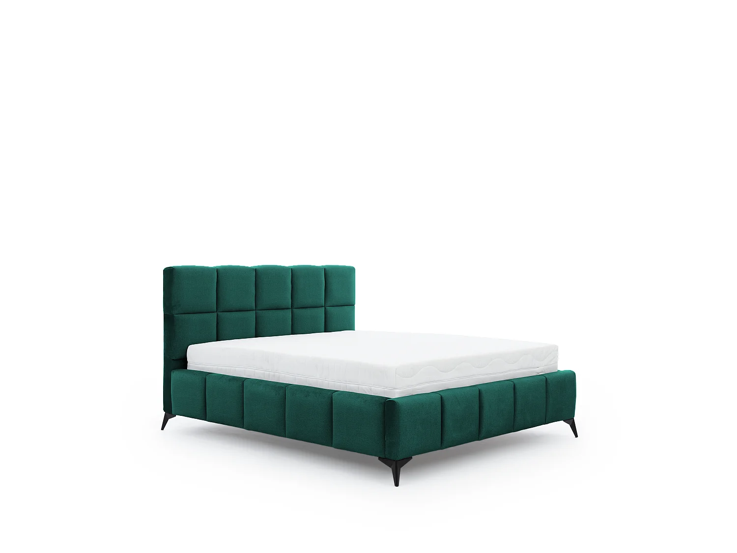 Letto Venus M (160x200)/Tessuto/incluso materasso/Verde