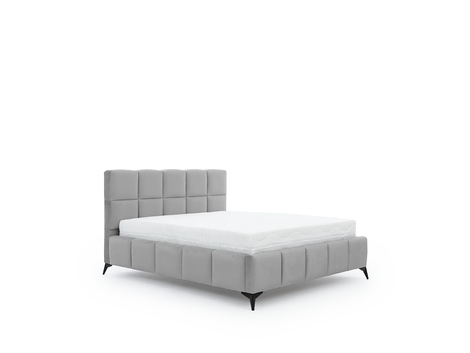 Lit Venus M (160x200)/Tissu/inclut Matelas/Gris