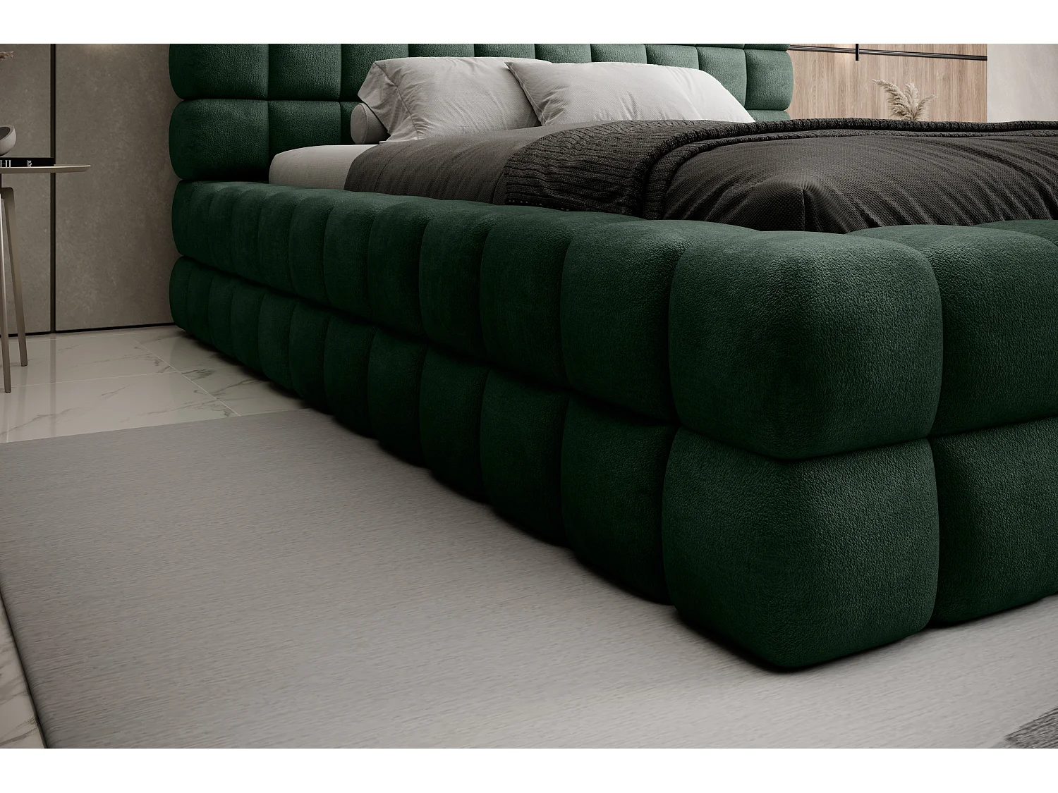 Letto Dario S (140x200)/Tessuto/incluso materasso/Verde