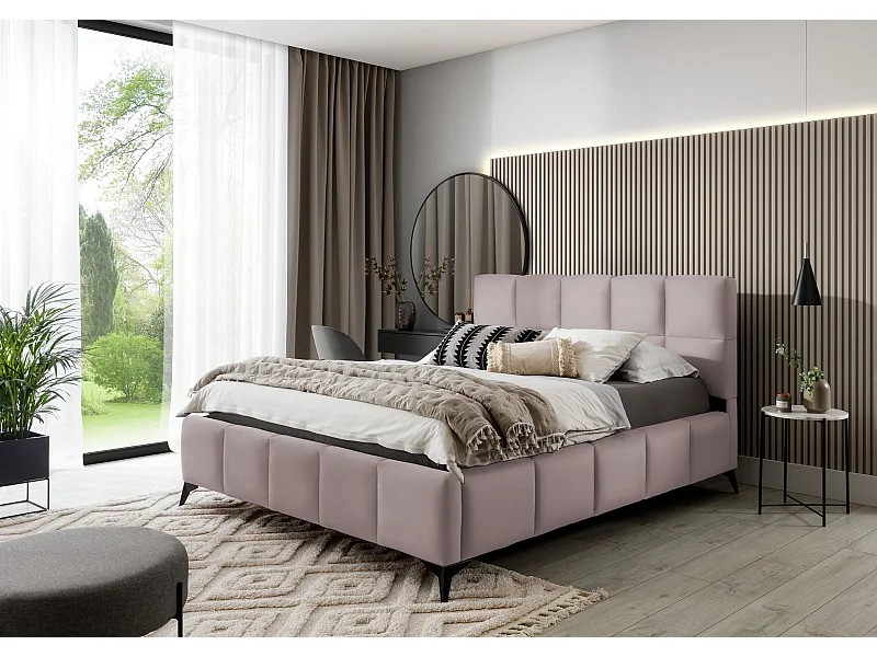 Letto Venus M (160x200)/Tessuto/incluso materasso/Rosa