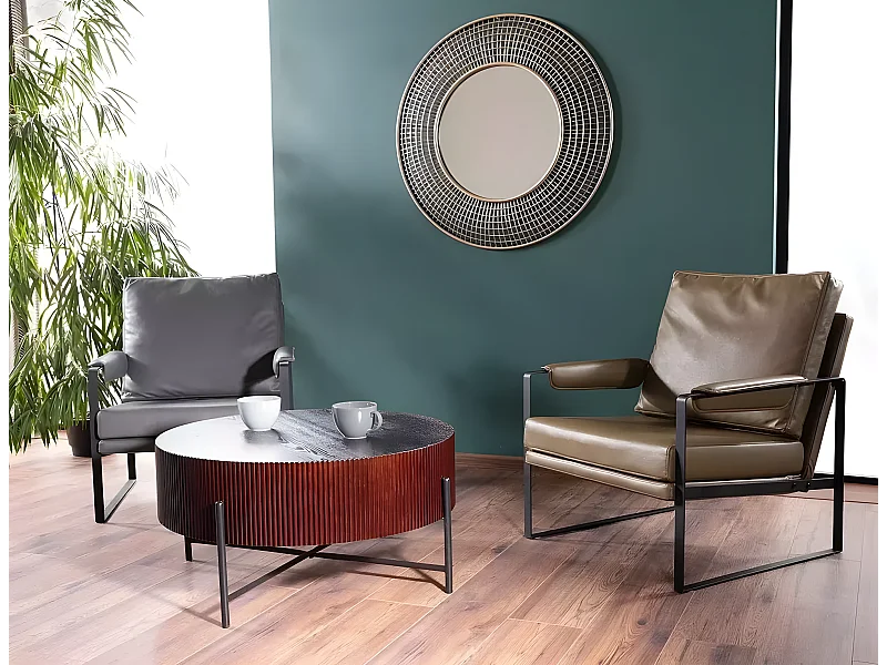 Tavolino da caffè Tuca/Impiallacciatura/Marrone