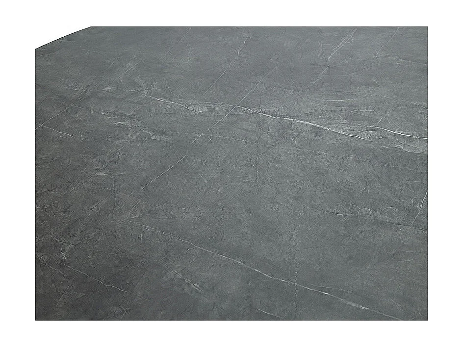 Stół okrągły ANGEL 120x120 szary marmur/czarny mat