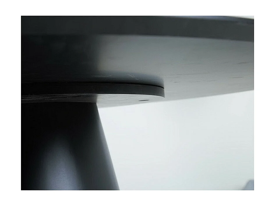 Stół okrągły ANGEL 120x120 szary marmur/czarny mat