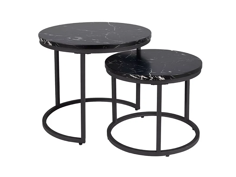 Zestaw 2 stolików kawowych AMARO czarny