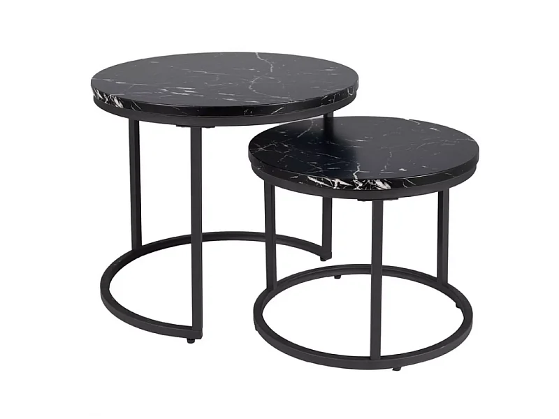 Zestaw 2 stolików kawowych AMARO czarny