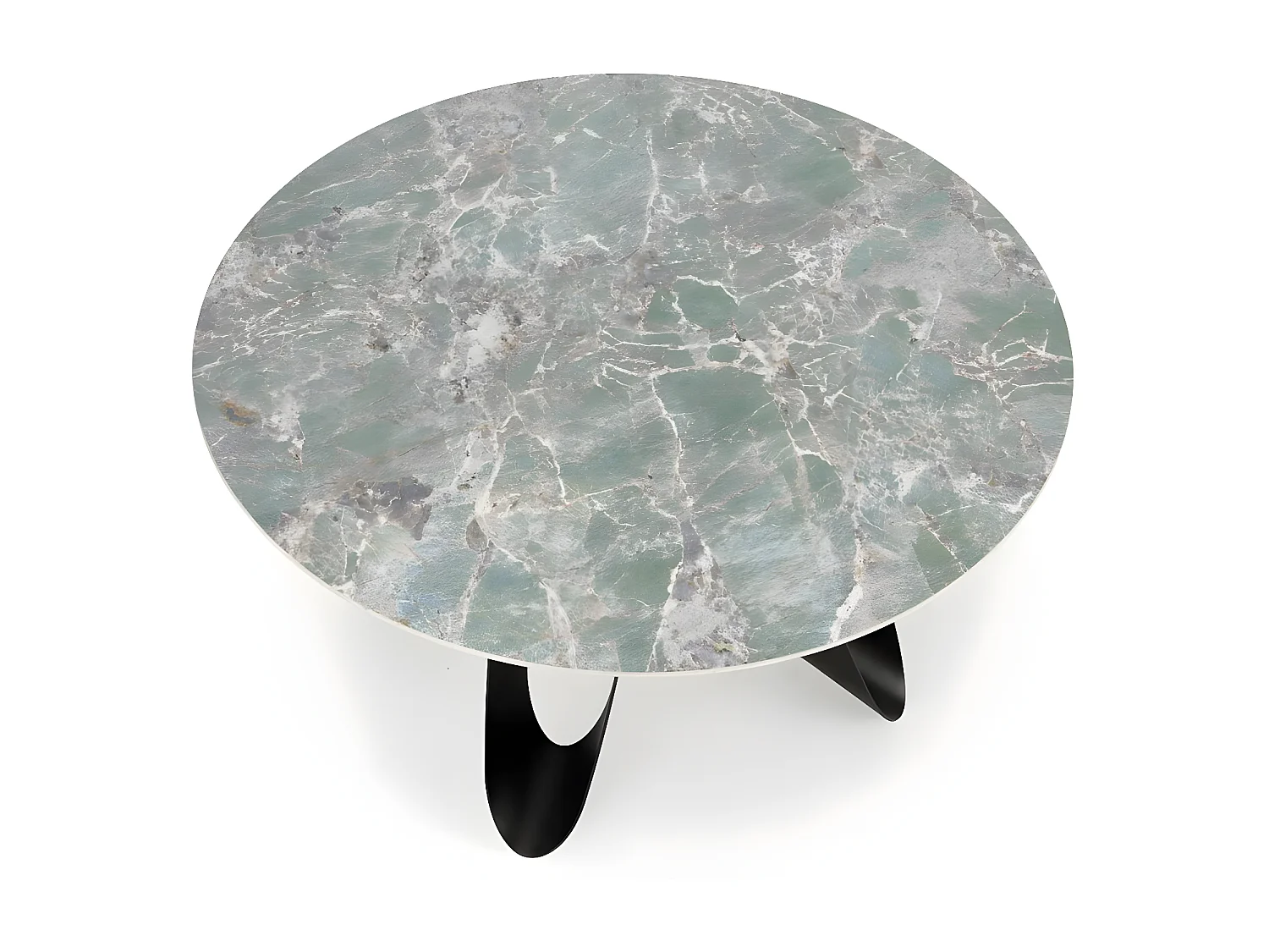 Table à manger Giovani/Fritté/Ronde/Vert et Noir