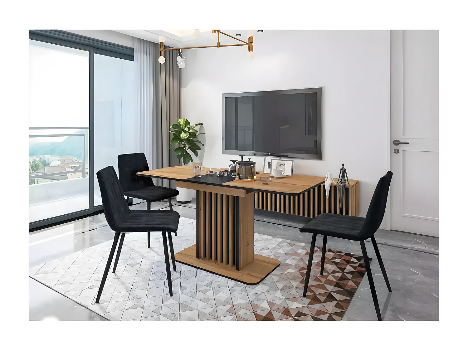 Table à manger Kent/Marron