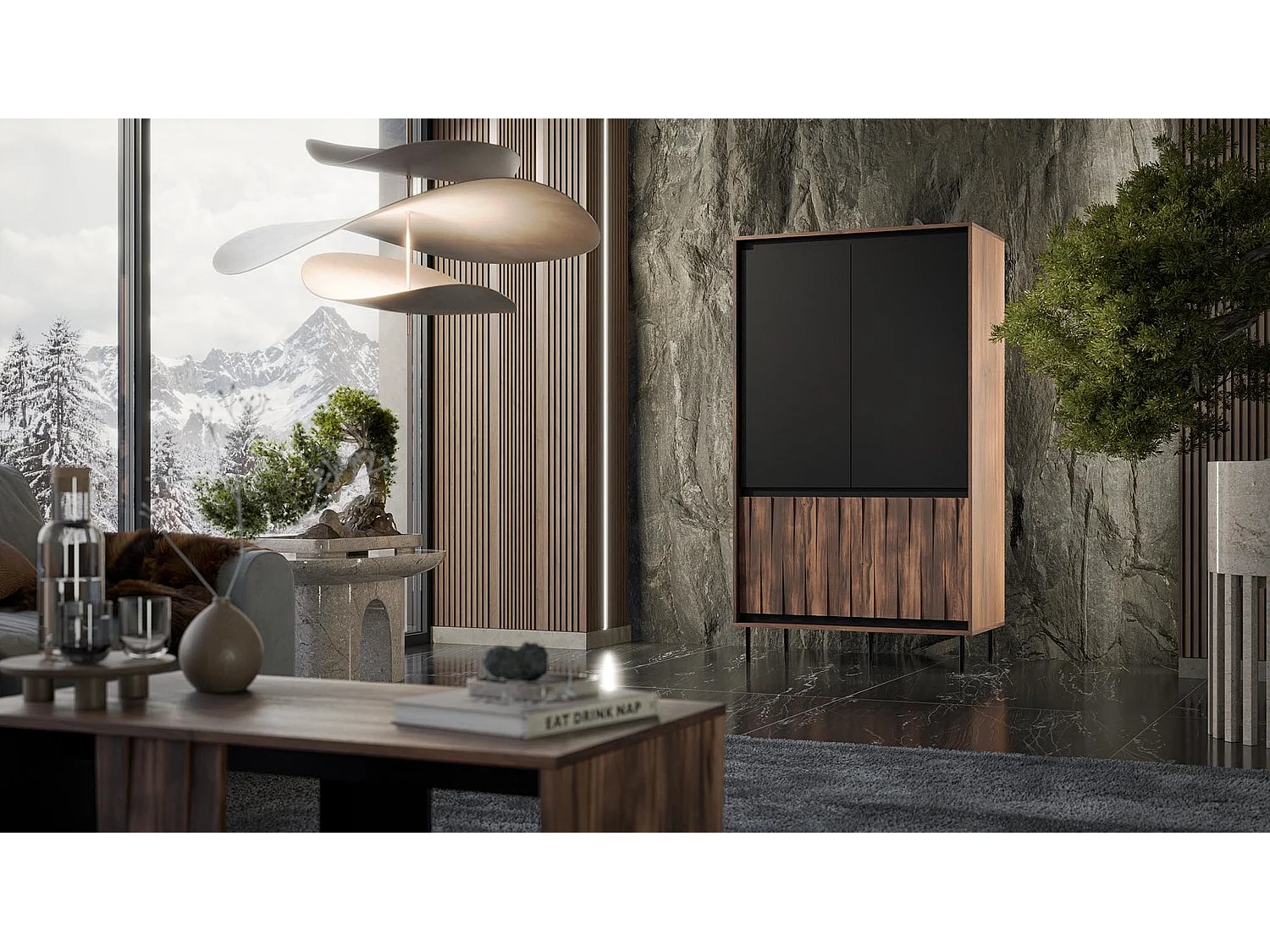 Highboard Swing H/Braun