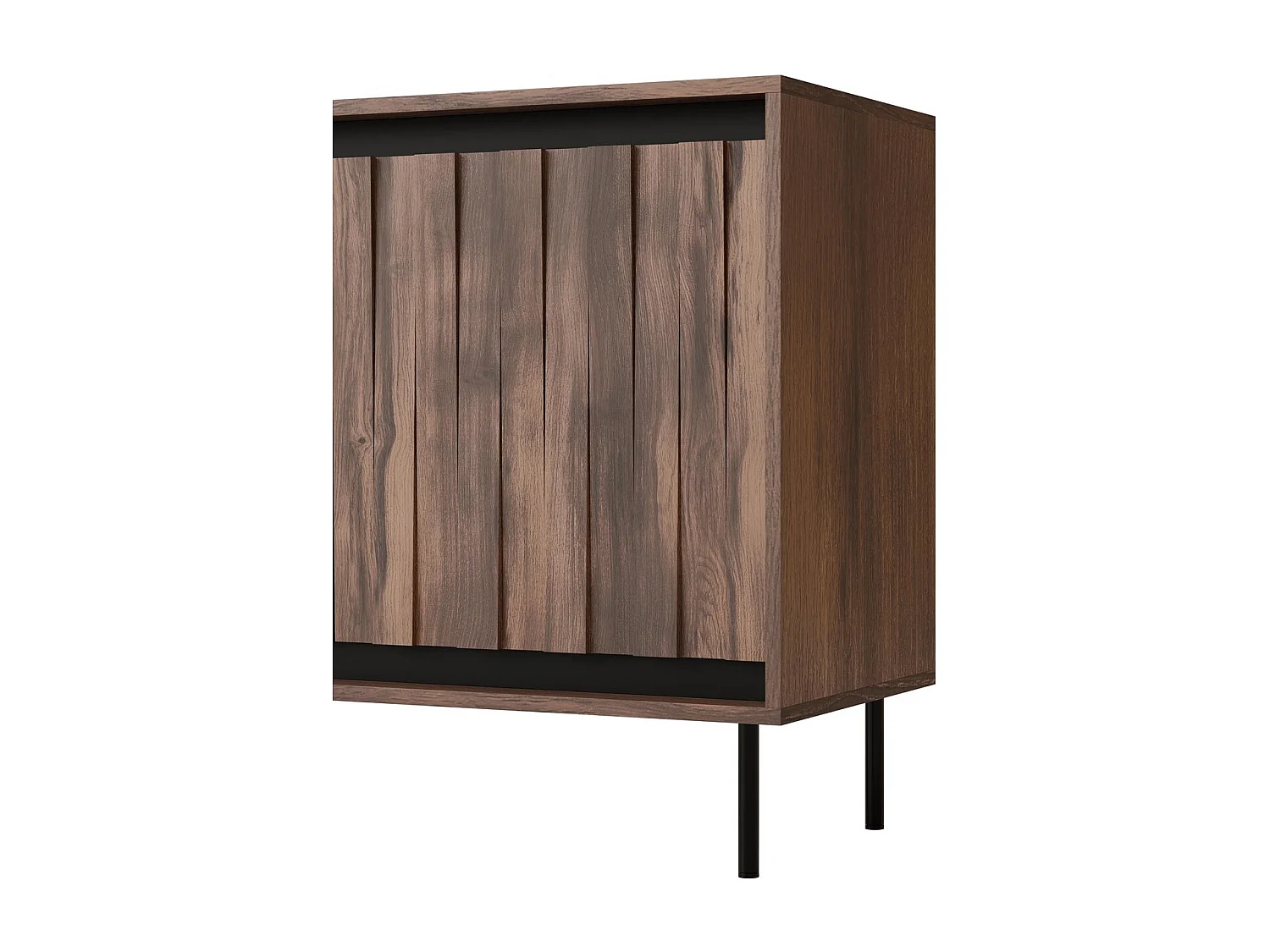 Credenza con ante girevoli/marrone e nero