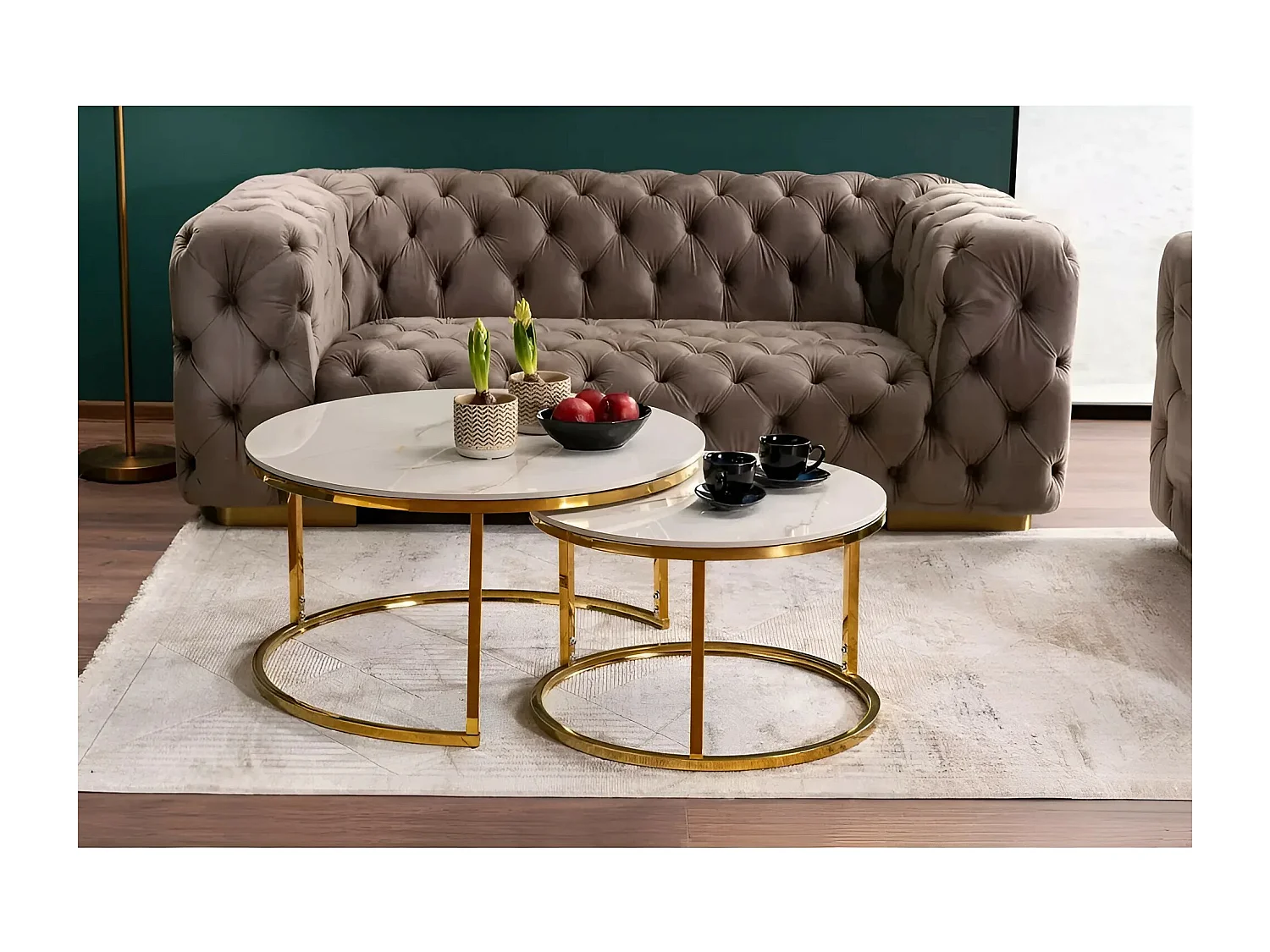 Couchtisch Set Portafino /Keramik/Gold