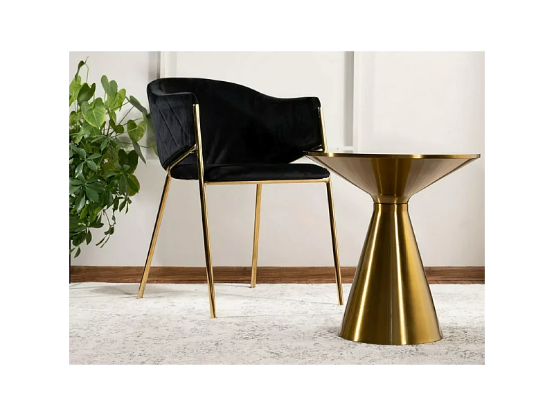 Ława ARIES 50x50 biały marmur/złota