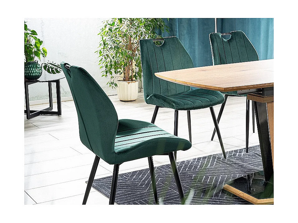 Krzesło tapicerowane ARCO VELVET zielone