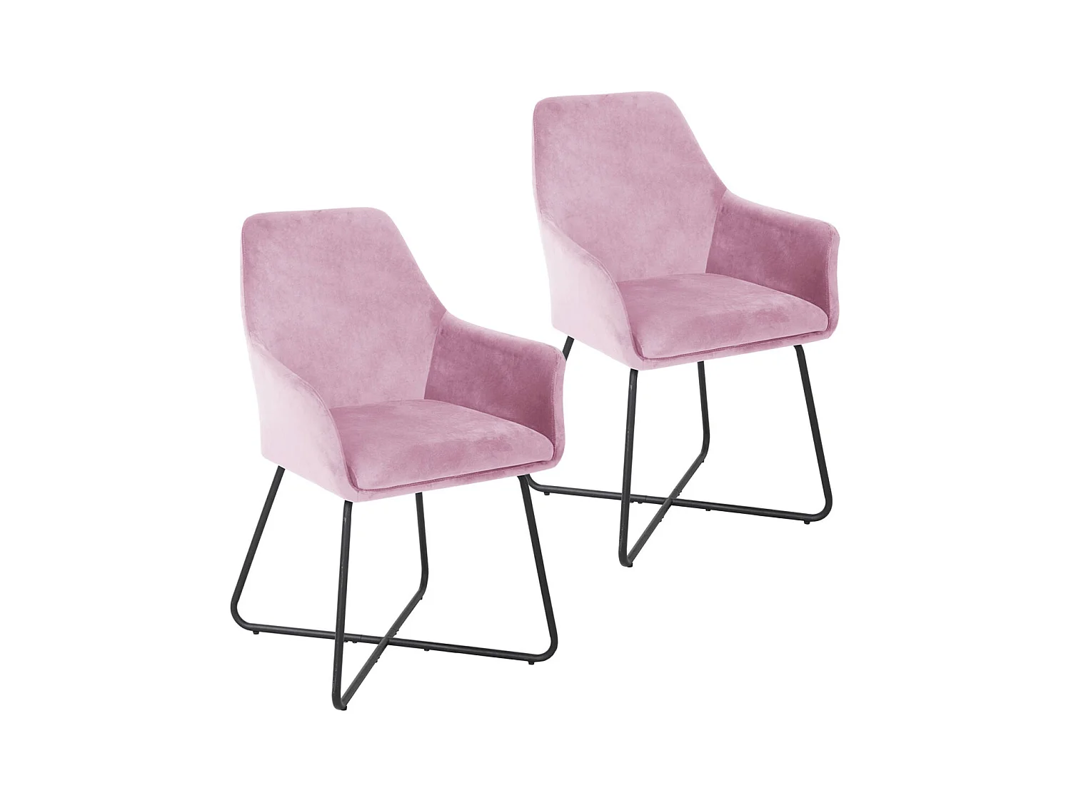 ESSZIMMERSTUHL JOSIE Dining 2er Set Samt Rosa